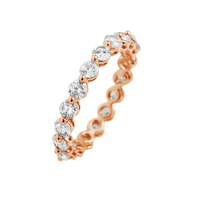 Gros bijoux en ligne 925 bague en argent sterling 18k plaqué or zircon anneau cercle bague en zircone cubique