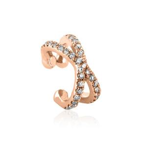 ジェムナイス ノンピアス 925シルバー ジュエリー ダイヤモンド ダブルヘリックス クロス イヤーカフ イヤリング - Product Image 1