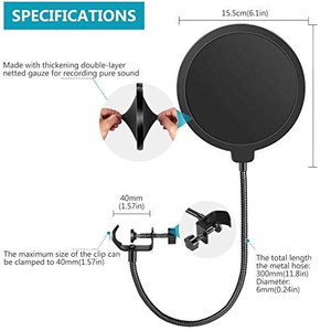 Audio Technica <span class=keywords><strong>Blue</strong></span> <span class=keywords><strong>Yeti</strong></span> Studio Microphone <span class=keywords><strong>Accessoires</strong></span> Pince à col de cygne flexible Filtre anti-pop Masque de protection Pare-brise-Pièces détachées - Product Image 4