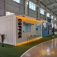 Kiosque à conteneurs amovibles colorés avec fenêtre de service pour la vente de café et de nourriture