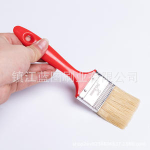 Brocha plana para pintar con cerdas de cerdo, mango de plástico rojo, 2 pulgadas (50.8 mm), origen Zhenjiang - Product Image 3