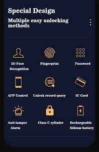 Hoàn toàn tự động tuya Wifi điều khiển từ xa lổ nhìn trộm máy ảnh khóa kỹ thuật số vân tay mã thẻ thông minh khóa cửa với màn hình - Product Image 4