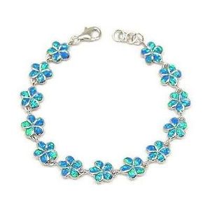 Hawaiian Plume ria Blumen armband Luxus Blue Fire Opal Stein Armbänder für Frauen Vintage Mode versilbert Boho Schmuck