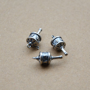 Tibetan <b>Silver</b> Prayer Wheel <b>Charms</b> Z114 Unisex Jewelry Accessories For Necklaces <b>Bracelets</b> DIY - Product Image 2