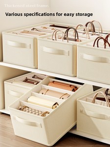 Organizzatore per Borse con Divisori, Coperchio Antipolvere, Scatola per lo Smistamento delle Borse, Organizzatore <span class=keywords><strong>Salvaspazio</strong></span> per Armadio e Cassetti - Product Image 4