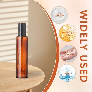 Refillable 20ml-120ml <b>Amber</b> Eco-friendly Glass Frost Surface Spray Lotion <b>Bottle</b> Mist Spray Cosmetic Packaging - Product Image 5