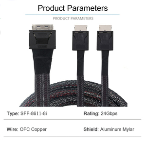 Stokta 0.5M ve 1M OCuLink PCI-E 4.0 SFF-8611 8i çift <span class=keywords><strong>2</strong></span> X SFF-8611 4i SSD veri transferi uzatma kablosu 16Gbps - Product Image 4