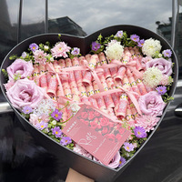 Boîte rigide romantique de luxe pour la Saint-Valentin, en forme de cœur, avec fenêtre, imprimée en CMJN, recyclable et biodégradable, pour fruits et fleurs
