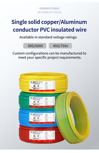 Cable Flexible con Aislamiento de PVC y Conductor de Cobre BV/BVR H05V-U/H07V-U de <span class=keywords><strong>0</strong></span>.5mm, <span class=keywords><strong>0</strong></span>.75mm, 1mm, 1.5mm, 2.5mm y 4mm, Retardante de Llama - Product Image 5