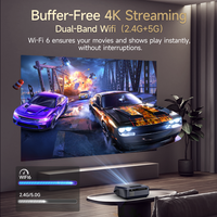 Proyector LED LCD Inteligente con Enfoque Automático, 1800ANSI, 1080P, Compatible con 4K, Aplicación para TV en Vivo, Sonido Estéreo, Keystone 4D, Wi-Fi 6, 1 Año de Garantía