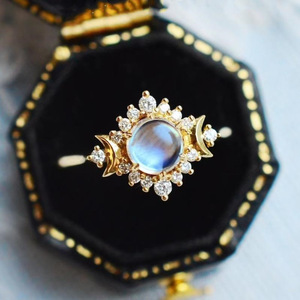 Anello Vintage Dea Celeste da Donna, Gioiello da Dito alla Moda con Sole, Luna e Stelle Colorate - Product Image 6