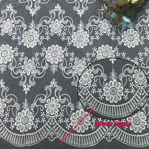 Nouvelle dentelle brodée de haute qualité, motifs floraux, tissu en organza brodé pour robes de mariée - Product Image 2