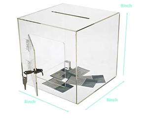 Çevre dostu akrilik bağış ve yardım koleksiyonu seçim sandığı kilitli özelleştirilebilir boyut ve şekil geri dönüştürülebilir para kutusu - Product Image 2