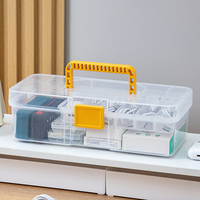 Boîte de rangement en plastique multifonctionnelle rectangulaire portable moulée par injection avec poignée pour câbles de données et accessoires 3C