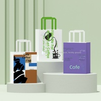 Sac en papier kraft créatif personnalisable en stock pour emballage à emporter café, thé, pâtisseries