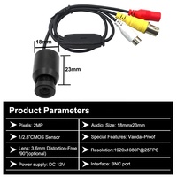 18*23mm ukuran Mini AHD kamera peluru 1080P tanpa lensa distorsi kamera CCTV Analog keamanan