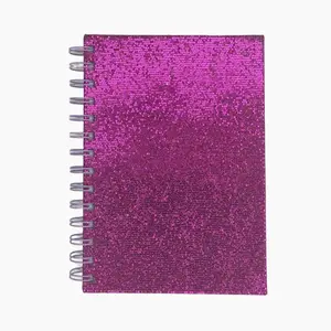 2023 neues billiges lila Kinder A5 Mini Spiral Notebook mit Pailletten für Kinder Briefpapier Set