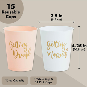 Gobelets pour enterrement de vie de jeune fille 16 oz blancs, gobelets de mariée pour fête prénuptiale, fête des mères et Pâques, accessoires de boisson, gobelets pour enterrement de vie de jeune fille - Product Image 2