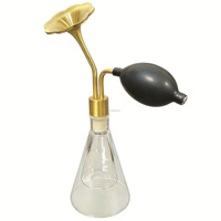 Flacon de parfum testeur en verre doré pour huiles essentielles, café et arômes, avec pompe en aluminium