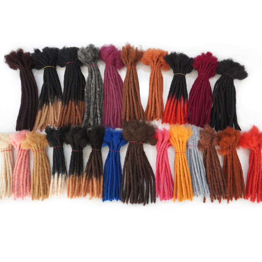 KAMA Wholesale Brazilian Hair Remy Hair Weaving Crochet Hook Instant Locs Extensions 1B/30# Color Soft Dreadlock Men/Women Detail Section 7