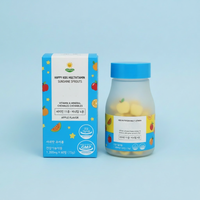Tabletas Multivitamínicas para Adultos Yuyu Healthcare con Forma de Gato, 11 Vitaminas y 4 Minerales, Sabor a Manzana, Apoyo al Crecimiento, Inmunidad y Energía, 60 Unidades