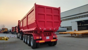 Semi-remorque benne basculante à godets en U, capacité de charge 60, 70, 80 tonnes, 3, 4, 5 essieux, pour usine - Product Image 3