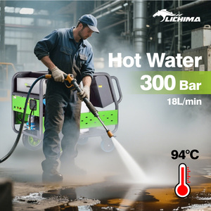 LICHIMA Nettoyeur Haute <span class=keywords><strong>Pression</strong></span> Commercial à <span class=keywords><strong>Eau</strong></span> <span class=keywords><strong>Chaude</strong></span> 300 Bar 4000 PSI avec Moteur Diesel pour Voitures - Product Image 1