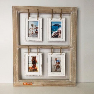 Amazon caliente rústico madera cuadrado Collage múltiples <span class=keywords><strong>marcos</strong></span> de fotos para granja o decoración de <span class=keywords><strong>casa</strong></span> de playa - Product Image 3