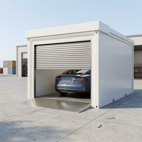 Garage modulaire en acier détachable haute résistance avec porte à enroulement pour stationnement extérieur et rangement sécurisé des outils