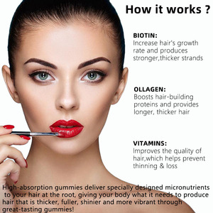 Prix de gros : Gommes capillaires au collagène et à la biotine avec vitamine B6 – Complément de biotine pour une peau saine et des cheveux et des ongles forts - Product Image 3