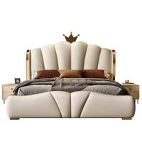 Neue Gepolsterte Betten Moderne King-Size Doppelbetten Massivholz-Bettrahmen Luxuriöse Weiche Betten Schlafzimmer-Möbelset Hersteller