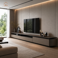 Ensemble de salon moderne de luxe XINGRUO LKD37, armoire flottante sur mesure en bois avec panneaux muraux