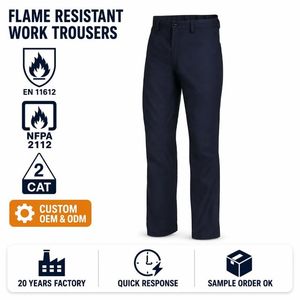 Pantalones Resistentes al Fuego con Clasificación de Arco NFPA 2112 CAT 2, 100% Algodón, EN 11612, Pantalones de Trabajo Resistentes al Fuego para Soldadura y Construcción - Product Image 1