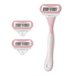 5 Blades Disposable Recycled Plastic And Rubber Handle Female Lady Women Razor