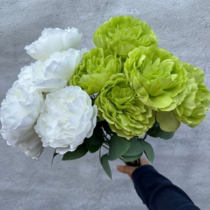 Fournitures de jardin en gros PT-P9004, buissons blancs, fleurs artificielles en soie de pivoine à toucher réel, grandes, pour la décoration - Product Image 4