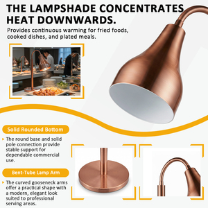 Lámpara Calentadora de Alimentos Comercial Dorada para Buffet, Lámpara Eléctrica de Acero Inoxidable para Calentar Alimentos, Lámpara de Calor para Buffet, Luz para Alimentos, Catering, <span class=keywords><strong>Restaurante</strong></span> - Product Image 3