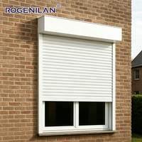 Persianas Enrollables Inteligentes Motorizadas de Aluminio con Ventilación Estilo Americano ROGENILAN para Exteriores, Ventanas Enrollables para Casas