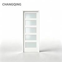 Porte intérieure moderne à 5 panneaux en composite, style Shaker, avec vitrage standard, pour la décoration d'appartements, surface finie