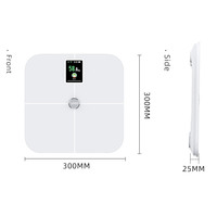 Analyseur de données corporelles IMC avec grand affichage coloré TFT unique, balance intelligente de graisse corporelle avec Bluetooth et Wifi