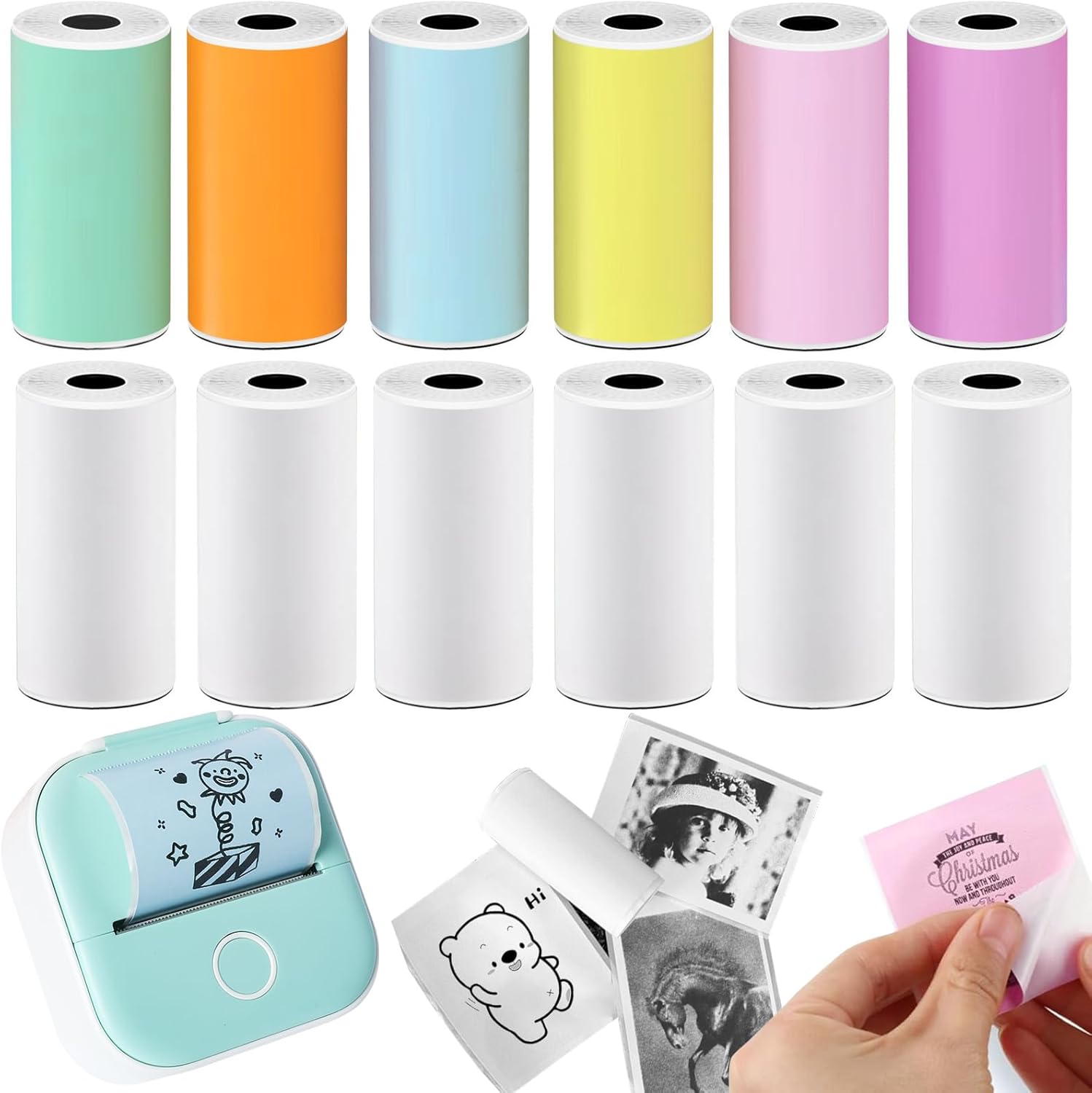 Adhesive Paper Thermal Stickers Continuous 57 X 25mm Instant Print for Most Cameras and Printers