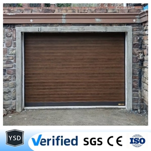 Porte de <span class=keywords><strong>garage</strong></span> extérieure automatique électrique moderne en alliage d'aluminium, coupe-vent, à enroulement, sur mesure, à levage élevé - Product Image 1