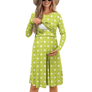 Vestido de lactancia de estrella <span class=keywords><strong>morada</strong></span> con estampado completo para mujer, <span class=keywords><strong>ropa</strong></span> de maternidad para amamantar, vestido de cuello redondo, <span class=keywords><strong>ropa</strong></span> posparto para embarazo - Product Image 4