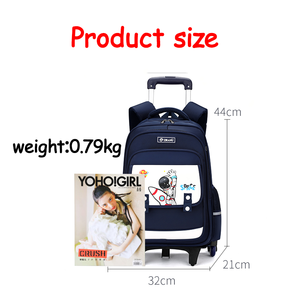 Sac <span class=keywords><strong>à</strong></span> dos <span class=keywords><strong>à</strong></span> roulettes de haute qualité pour filles et garçons, <span class=keywords><strong>cartable</strong></span> <span class=keywords><strong>à</strong></span> roulettes pour enfants avec dessin animé, sacs d'école <span class=keywords><strong>à</strong></span> roulettes détachables et imperméables pour étudiants - Product Image 2
