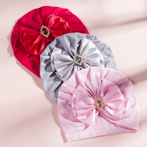 Chapeau en strass avec gros nœud pour enfants, pull, chapeau, Turban, couleur unie, dédie aux bébés, déco d'anniversaire - Product Image 5