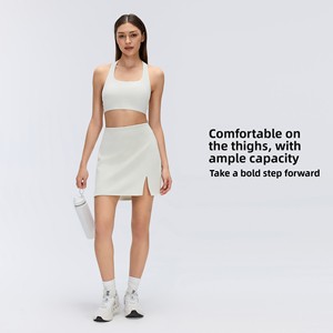 <span class=keywords><strong>Jupe</strong></span> trapèze taille haute avec fente latérale pour femme, idéale pour le tennis, le golf et le fitness, en nouveau tissu modal, polyester et élasthanne mélangés - Product Image 3