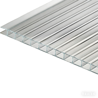 Lámina Hueca de Policarbonato Transparente de 4mm, Resistente a la Intemperie, Duradera y Moderna, con Recubrimiento UV, para Invernaderos, Casas de Flores y Divisiones