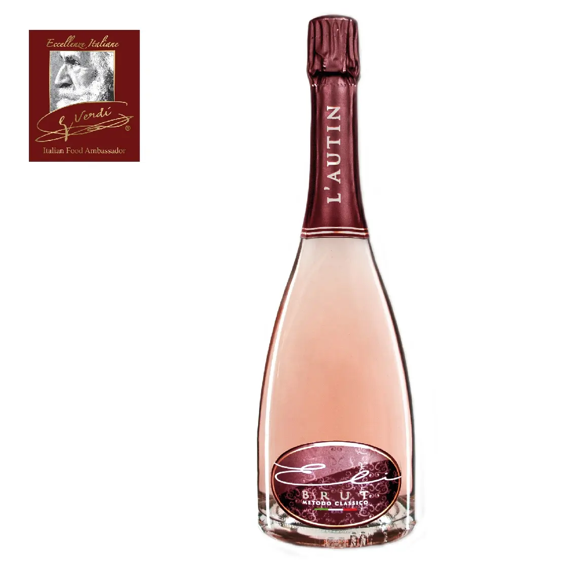 750 ml de Vinho Italiano Método Clássico Eli Seleção Rosa Vinho Espumante Brut Rose Giuseppe Verdi Made in Italy