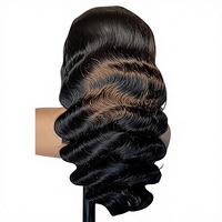 Pelucas de Cabello Humano Virgen Indio Largo Rojizo con Encaje Frontal y Pelo de Bebé, Peluca Completa sin Pegamento Transparente HD 13X4