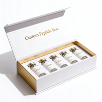 Boîtes rigides personnalisées pour l'emballage des peptides, avec logo en relief bronzé haut de gamme, boîte cadeau pour les médicaments à base de collagène et de peptides