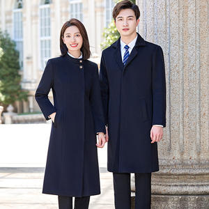 Cappotto Trench Unisex Lungo e Spesso con Colletto a Risvolto, Formale <span class=keywords><strong>da</strong></span> Ufficio, Monopetto, Invernale, per Reception, Salone di Bellezza, Gioielleria - Product Image 1